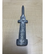 Vintage Pewter Floral Handle Letter Opener Dagger 7.5&quot; MH JD - $276.85 MXN