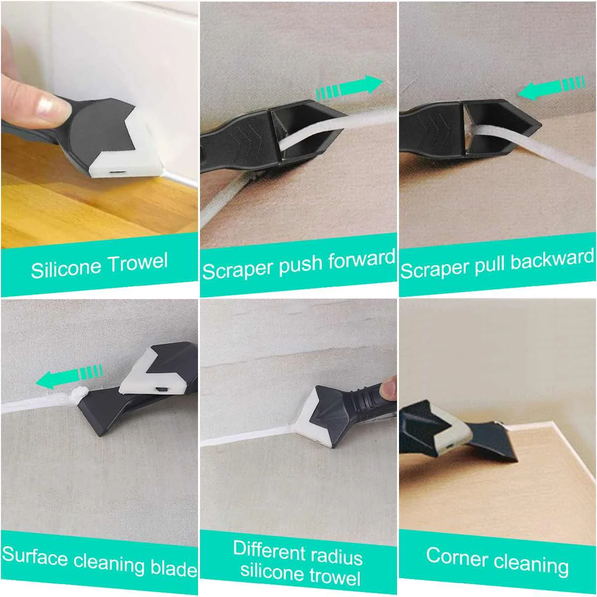 House Home 13PCS Silicone Remover Sealant Smooth Scraper Caulk Finisher Grout Ki - £25.52 GBP