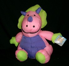 11&quot; VINTAGE KUDDLE ME TOYS PINK NYLON DINO DINOSAUR STUFFED ANIMAL PLUSH... - £29.13 GBP