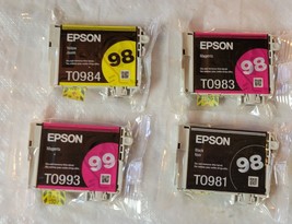 4 Genuine Epson Cartridges T0993 T0983 T0981 & T0984 - $22.76