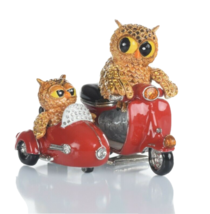 Owl on bike Trinket Box Hand made by Keren Kopal with Crystals - LIMITED EDITION - £164.24 GBP