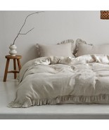 100% Washed French Linen Duvet Cover Set-104&#39;&#39;X92&#39;&#39; King Size-3 Pieces V... - £187.63 GBP