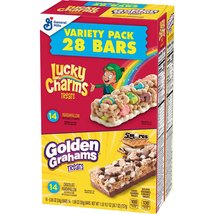 Golden Grahams Lucky Charms Breakfast Cereal Treat Bars Variety Pack, 28 Ct - $17.52