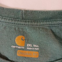Carhartt K126 Original Fit Men's Green Cotton Long Sleeve T-Shirt Size 2XL Tall image 4