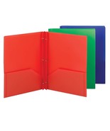 Smead Poly Two-Pocket Folder, Three-Hole Punch Prong Fasteners, Letter S... - £29.53 GBP