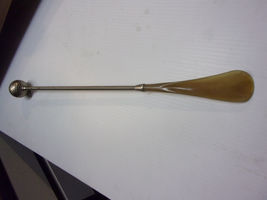 Golf Ball Shoe Horn Brass   flexible shaft Vintage 19&quot; long - £19.35 GBP