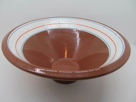 Val Do Sol Large Glazed Terra Cotta Footed 12 3/4&quot;X5 1/2&quot; Bowl VGC - £31.06 GBP