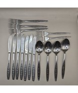 CONTINENTAL - Stainless Flatware - Flower Scroll Knife Fork Spoon - 24 LOT - $957.49 MXN