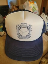 Vntg Mesh Snapback Trucker Cap/Hat Naval Reserve Center Huntington WV - £13.44 GBP