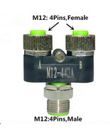 1Pc M12 Sensor Connector 4/5 Pin Male/Female Y Type Splitter Plug Adapte... - €14,18 EUR+