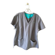 Peaches Uniforms Womens Size XL Gray Scrub Top Shirt Nurse Medical Short... - $14.84