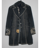 Zenim Denim Embroidered Jeweled Duster Long Jean Jacket Size Small Brand... - $120.00