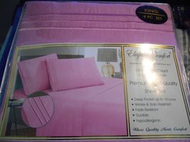 Elegant Comfort 1500 thread count Egyptian cotton 4 pcs King set - pink new - £19.90 GBP