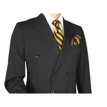 Men Suit BERLUSCONI Turkey Italian Wool 180's Double Breasted UGS94-08 Black image 5