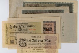 1920-1923 Germany 6-Notes Currency Set // Weimar Republic Treasury Banknotes - £46.93 GBP