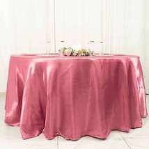Cinnamon Rose 120&quot;&quot; Round Satin Tablecloth Wedding Party Home Kitchen Tabletop G - £18.20 GBP