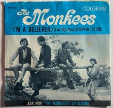 The Monkees &quot;I&#39;m A Believer&quot; Colgems 66-1002 45 rpm vinyl PS Picture Sleeve - £3.98 GBP