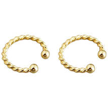 Anyco Earrings Punk Rock Twist Circle Gold Ear Clip Hoop For Women Jewelry - £15.63 GBP