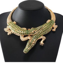 Double Alligator chunky crystal necklace - $21.50