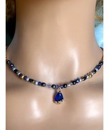 Girls Exquisite Blue Crystal And Pearl NecklaceMake Magic With A Handcra... - $15.99
