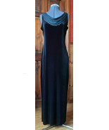 Gothic, black velvet full length, vintage gown with cowl neck. Size 12 - £38.27 GBP