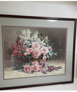 Stunning Pauline Caspers Lilac and Peonies w/  Irises framed 37”x31 Prin... - £84.51 GBP