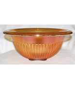 VINT. CARNIVAL GLASS LRG DECORATIVE ROUND SERVING BOWL/FRUIT BOWL-MARIGO... - $4.95