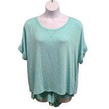 Alfani Pajama Set Womens XXL Knit Mint Green Dolman Sleeve Top And Shorts - £19.75 GBP