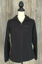 Columbia Fleece Jacket Women&#39;s Medium Black Full Zip Soft 100% Polyester - £10.83 GBP