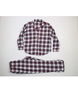 Vtg Ralph Lauren Womens Large Monogram Checkered Plaid Flannel 2 Piece P... - $108.25 CAD
