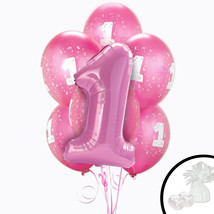 Pink 1St Birthday Balloon Bouquet - £44.22 GBP
