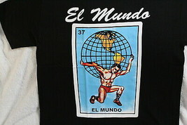 EL MUNDO THE WORLD MEXICAN LOTERIA CARD BINGO NUMBER 37 T-SHIRT - $12.39