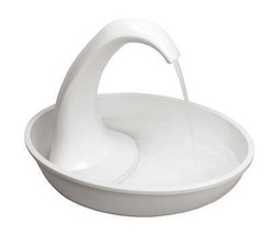 Pioneer Pet Swan Drinking Fountain: 80 oz Capacity Plastic Pet Waterer with Repl - £44.55 GBP