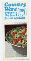 Country Ware Presents the Bowl For All Seasons Brochure 1978 Syracuse China Co.  - £14.24 GBP