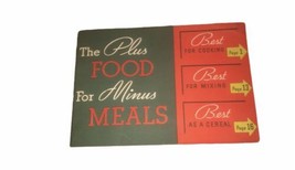 1930s/ KELLOGG&#39;S The Plus Food for Minus Meals Recipe Cookbook Bran Cere... - $4.87