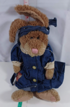 Boyds LUCILLE ~ scruffy chenille denim dressed rabbit ~ 12&quot;  ears  very ... - £7.78 GBP