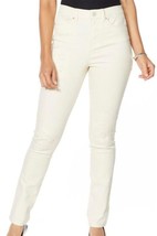 DG2 Diane Gilman Cream Destructed Skinny Denim Jeans Plus Size 24 NWT - £35.88 GBP
