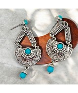 &quot;Enchanting Teal and Silver: Graceful Tear Drop Earrings&quot;  Elevate your ... - €8,57 EUR
