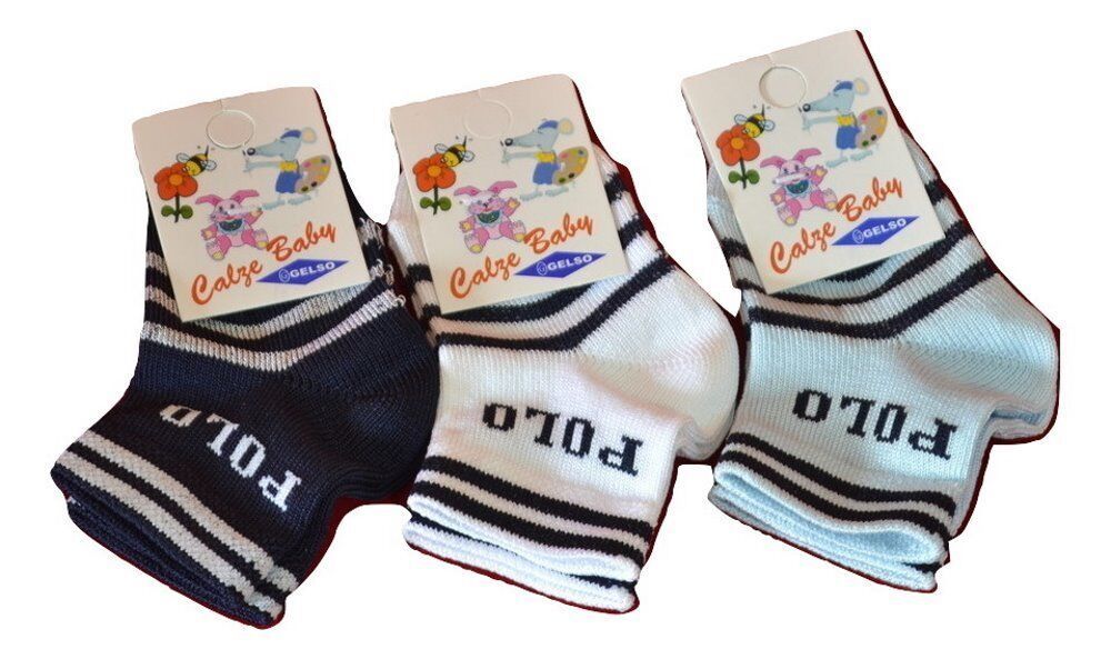 3 Paire Chaussettes Court Nouveau-Né Fil D&#39;Écosse Gelso Art. 516N Made I... - $7.73