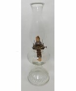 Antique Eagle Kerosene Clear Glass Pedestal Hurricane Oil Lamp Burner 18... - $44.55