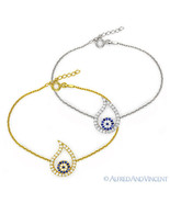 Evil Eye Water Charm Turkish Nazar Greek Hamsa Kabbalah Sterling Silver ... - €31,00 EUR