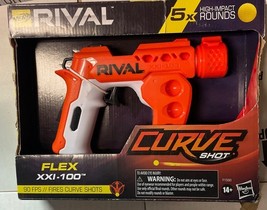 Nerf Rival Curve Shot -- Flex XXI-100 Blaster -- Fire Rounds to Curve Left, - $244.10 MXN