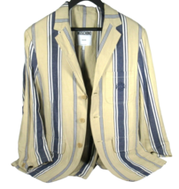 Moschino Vintage Men&#39;s Blazer Regatta Stripe Khaki 90&#39;s Made in Italy Size IT 48 - £160.42 GBP
