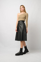 Women&#39;s Black Leather Skirt Elegant Soft Lambskin Handmade Stylish Party... - £78.29 GBP+