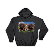 Dachshund With Cat : Gift Hoodie Dog Photography Pet Funny Cute Puppy - £29.22 GBP