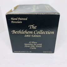 Vintage Bradford Bethlehem Collection 12 Pc Hand Painted Porcelain Nativity Set - £39.03 GBP