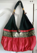 RED SATIN 1STRAP CLUTCH BAG-ELEPHANT BRAID DETAILTOGGLE FASTENIN 35CM X2... - $29.06