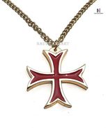 NauticalMart Pendant Masonic Knight&#39;s Templar Crusader Red Cross Stainle... - £9.48 GBP