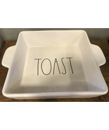 Rae Dunn TOAST White Square Baking Casserole 2 Handled Serving Dish Farm... - £29.98 GBP