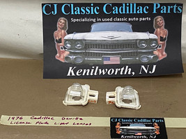 Oem 76 Cadillac Deville Pair Rear Bumper License Plate Light Lens - Left &amp; Right - £69.69 GBP